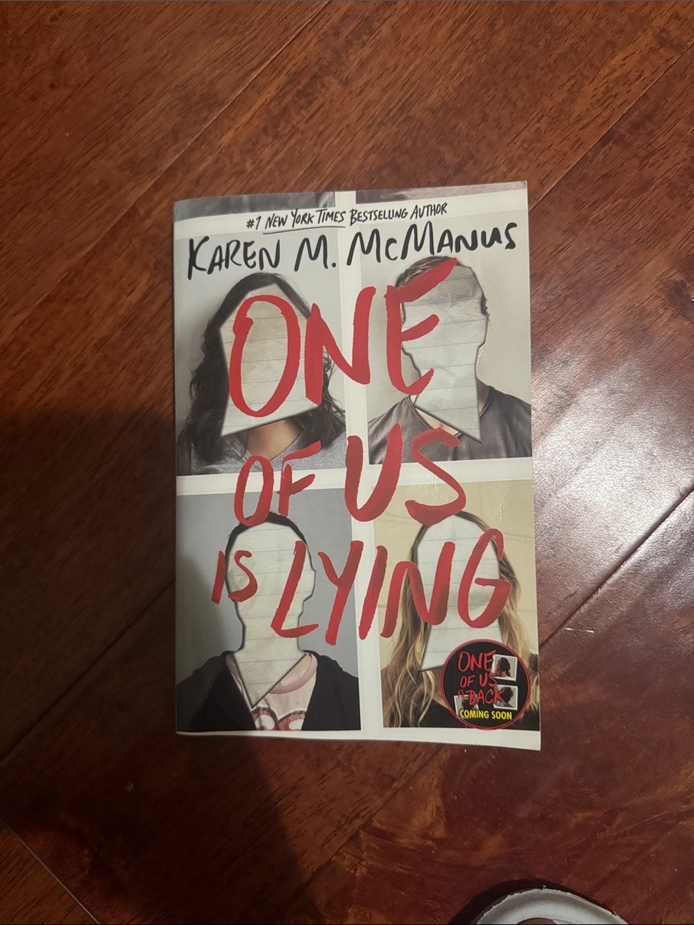 "One of Us Is Lying" Paperback Notebook - Red & Cream Cover